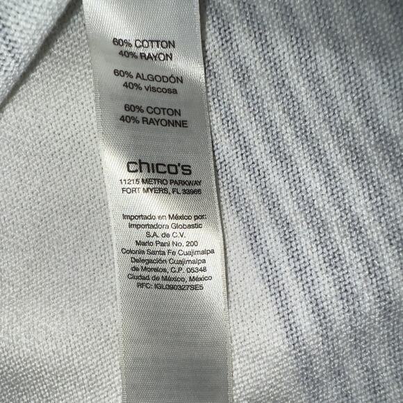 Chico’s women’s black & white stripped sweater - Picture 7 of 8